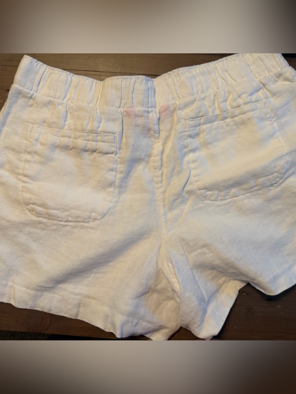 Lilly Pulitzer White Textured Cropped Linen Shorts, Large - Picture 4 of 4